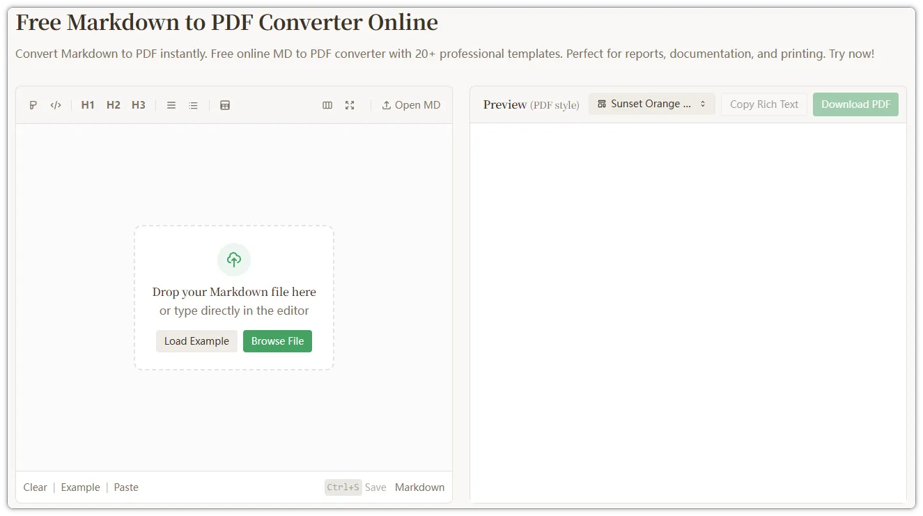 Step 1: Enter Markdown content