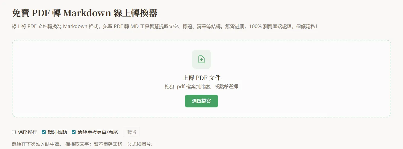 步驟1：拖入或選擇 PDF 檔案