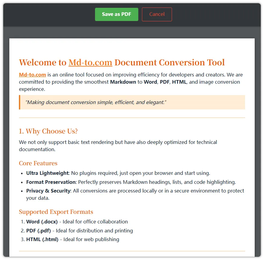 Step 3: Preview and download PDF